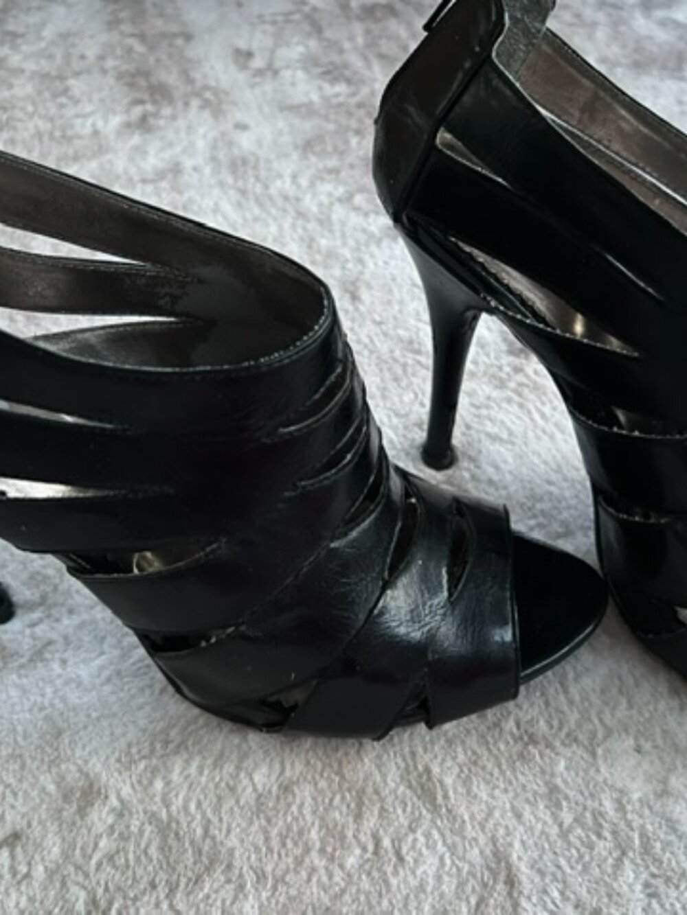 Black high heels with straps
